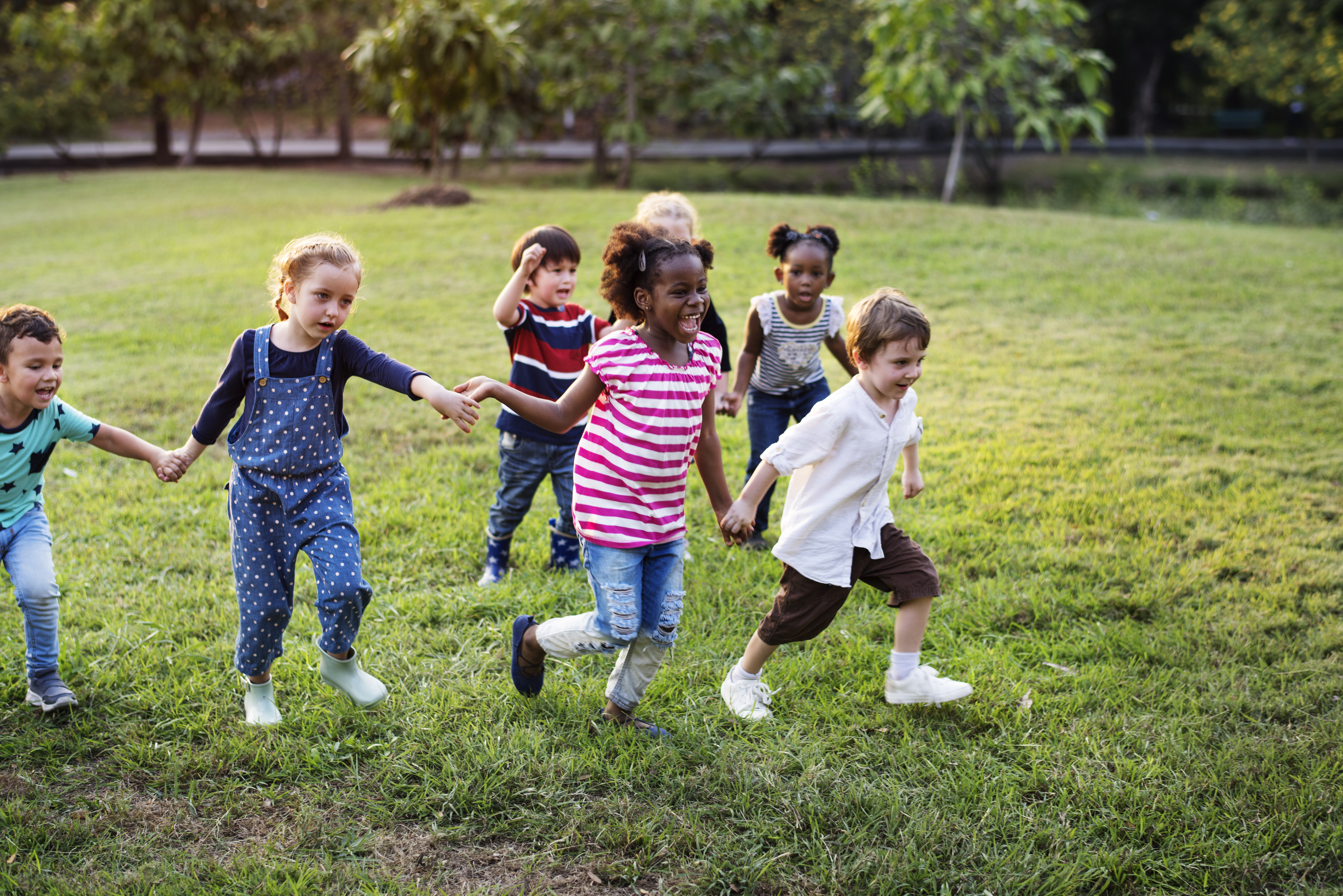 Children running